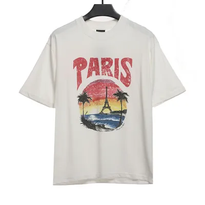 Balenciaga Sunset Beach Tower Short Sleeve White 01