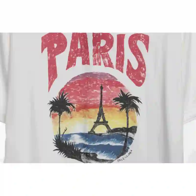 Balenciaga Sunset Beach Tower Short Sleeve White