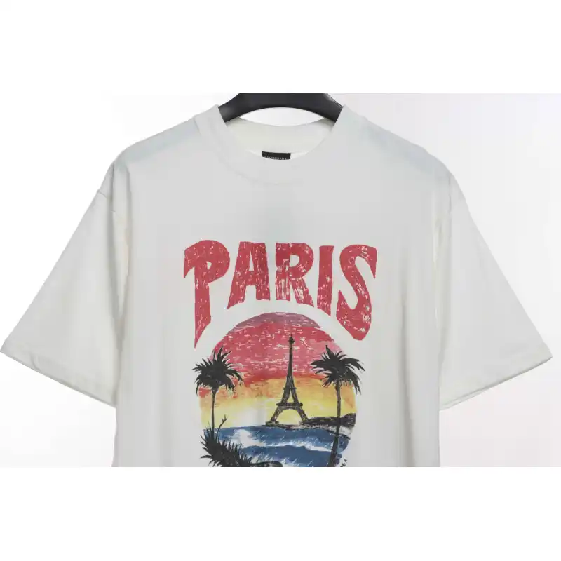 Balenciaga Sunset Beach Tower Short Sleeve White