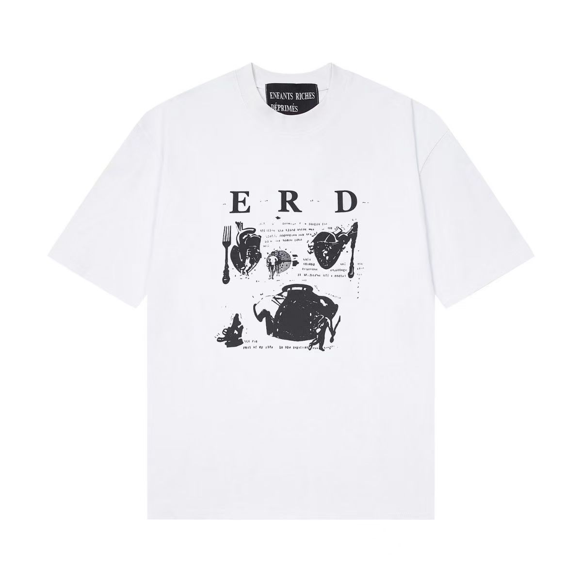 ENFANTS RICHES DÉPRIMÉS RITUAL PRAYER T-SHIRT FADED WHITE