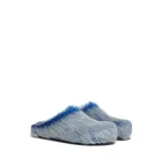 Marni Long hair Calfskin Fussbett Clogs Blue SBMR000600P8006
