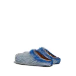 Marni Long hair Calfskin Fussbett Clogs Blue SBMR000600P8006