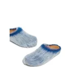 Marni Long hair Calfskin Fussbett Clogs Blue SBMR000600P8006