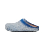 Marni Long hair Calfskin Fussbett Clogs Blue SBMR000600P8006