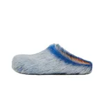 Marni Long hair Calfskin Fussbett Clogs Blue SBMR000600P8006