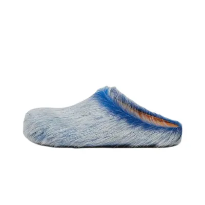 Marni Long hair Calfskin Fussbett Clogs Blue SBMR000600P8006 01