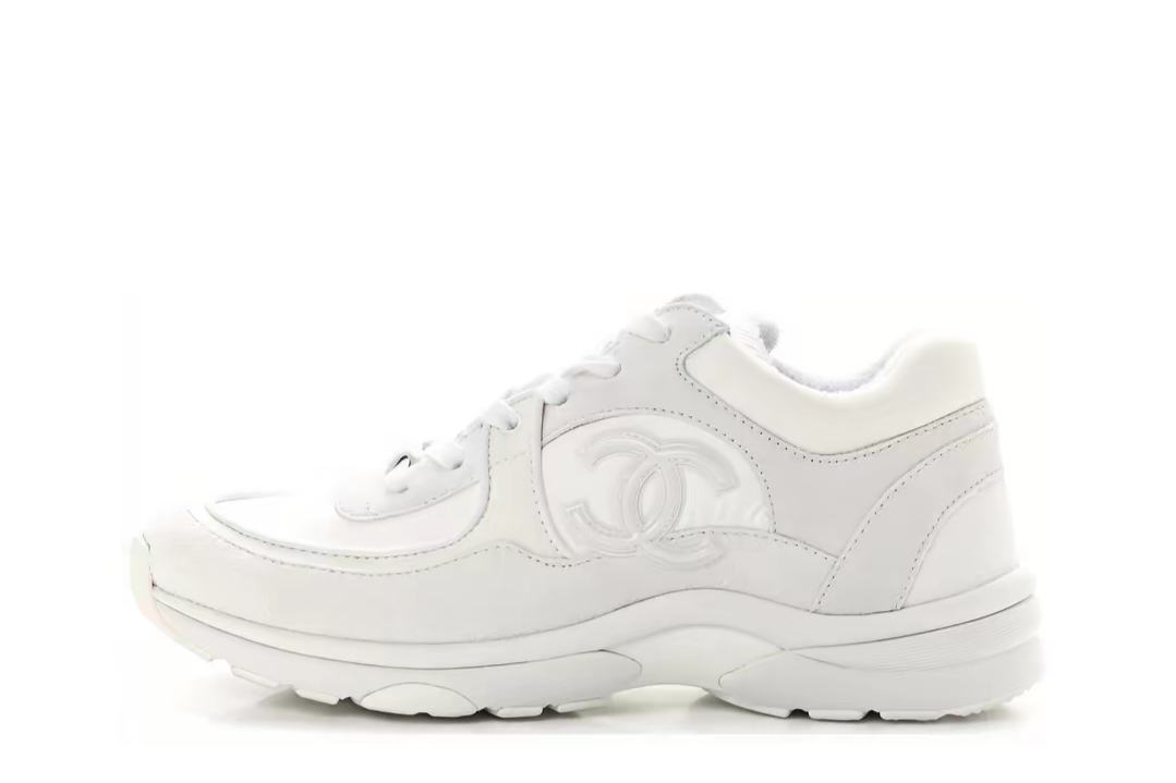 PK God Batch Chanel Triple White Chanel CC Logo Low Top