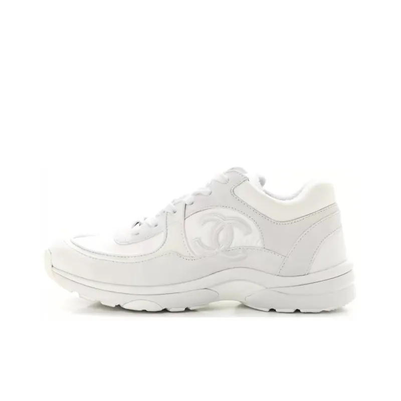 PK God Batch Chanel Triple White Chanel CC Logo Low Top