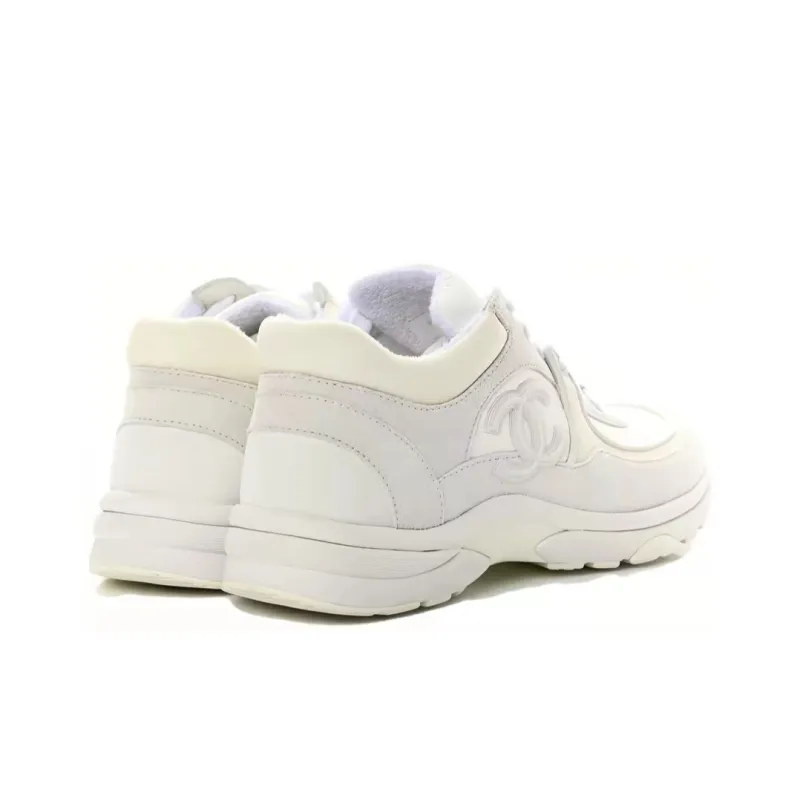 PK God Batch Chanel Triple White Chanel CC Logo Low Top