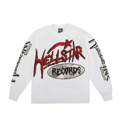 Hellstar Records Long Sleeve Tee White 01