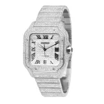 PKStockX Cartier Iced Out Cartier Santos Round Baguette Diamond