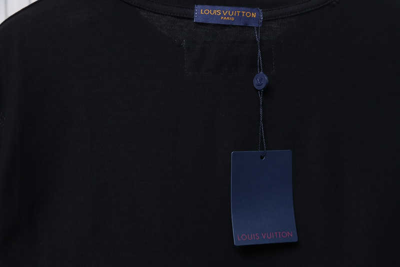High Quality Batch Louis Vuitton 25ss rainbow woven embroidered short sleeve Black