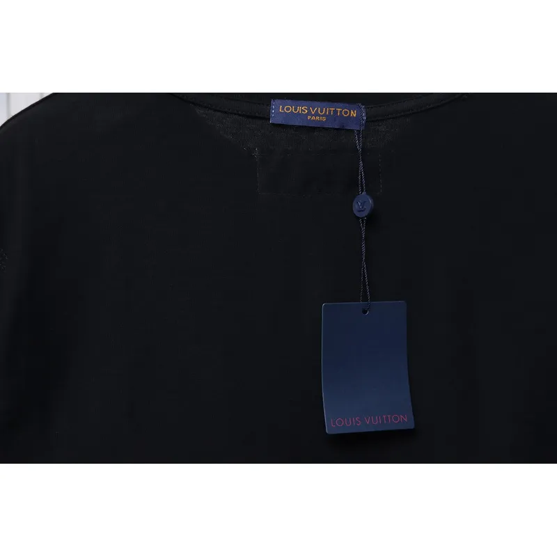 High Quality Batch Louis Vuitton 25ss rainbow woven embroidered short sleeve Black
