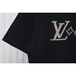 High Quality Batch Louis Vuitton 25ss rainbow woven embroidered short sleeve Black
