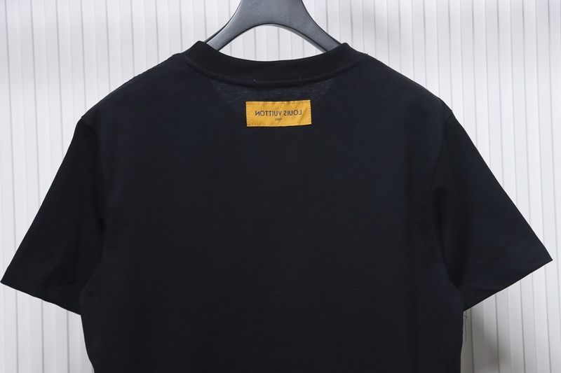 High Quality Batch Louis Vuitton 25ss rainbow woven embroidered short sleeve Black