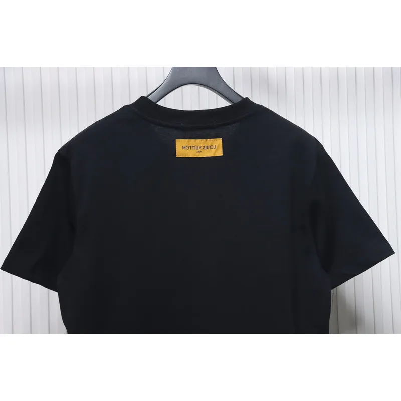 High Quality Batch Louis Vuitton 25ss rainbow woven embroidered short sleeve Black