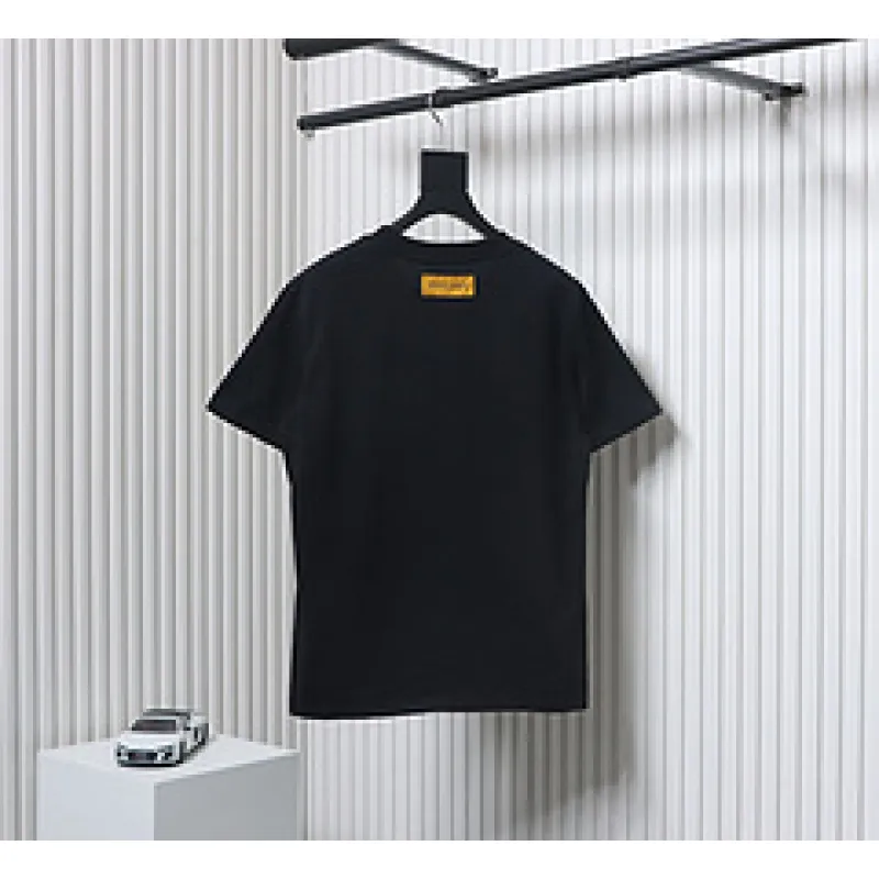 High Quality Batch Louis Vuitton 25ss rainbow woven embroidered short sleeve Black