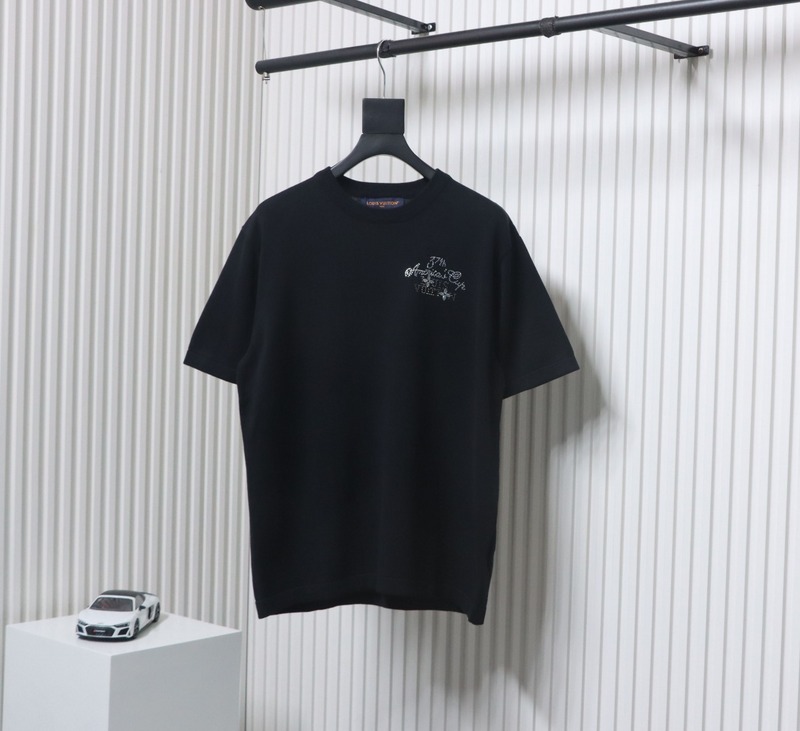 High Quality Batch Louis Vuitton America's Cup series letter logo embroidery hot diamond knitted sweater short sleeves