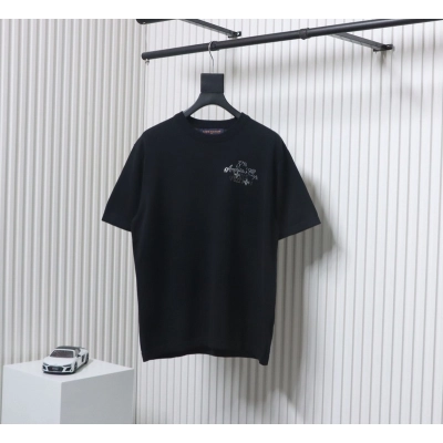 High Quality Batch Louis Vuitton America's Cup series letter logo embroidery hot diamond knitted sweater short sleeves 01