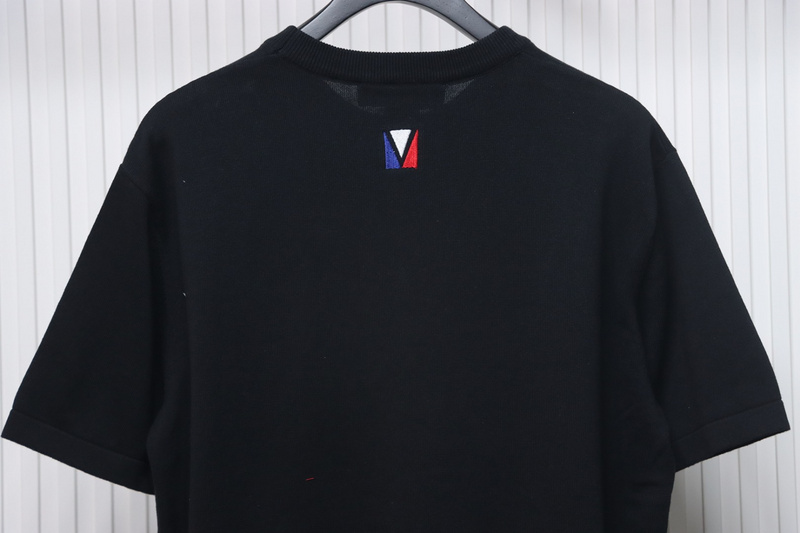 High Quality Batch Louis Vuitton America's Cup series letter logo embroidery hot diamond knitted sweater short sleeves