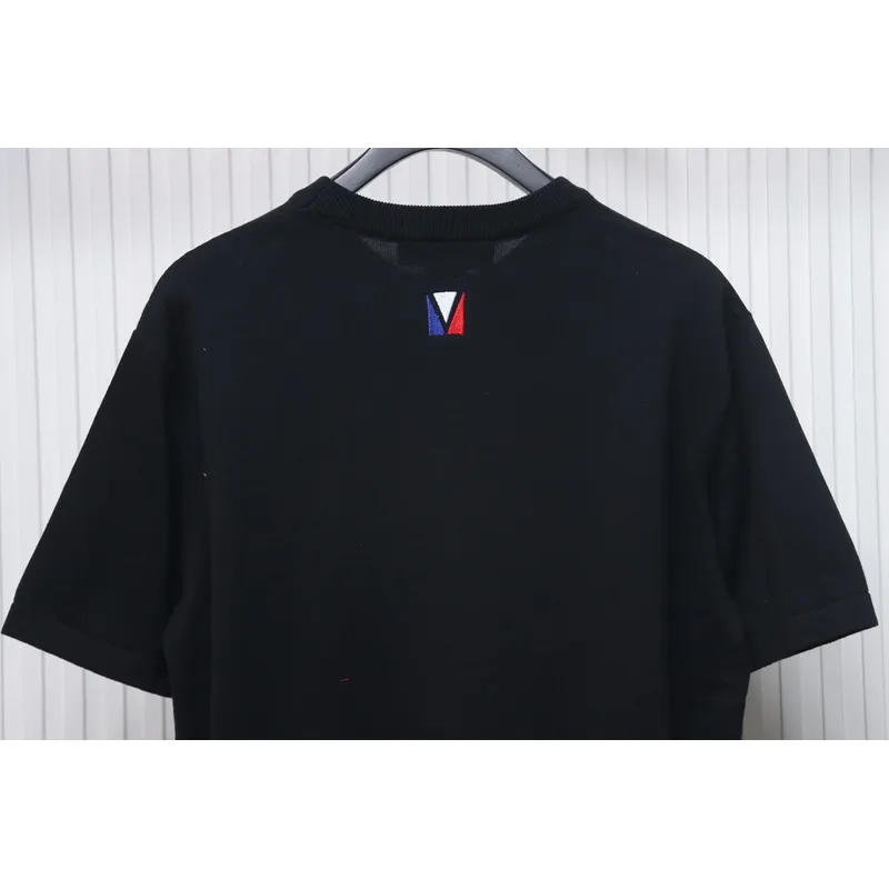 High Quality Batch Louis Vuitton America's Cup series letter logo embroidery hot diamond knitted sweater short sleeves