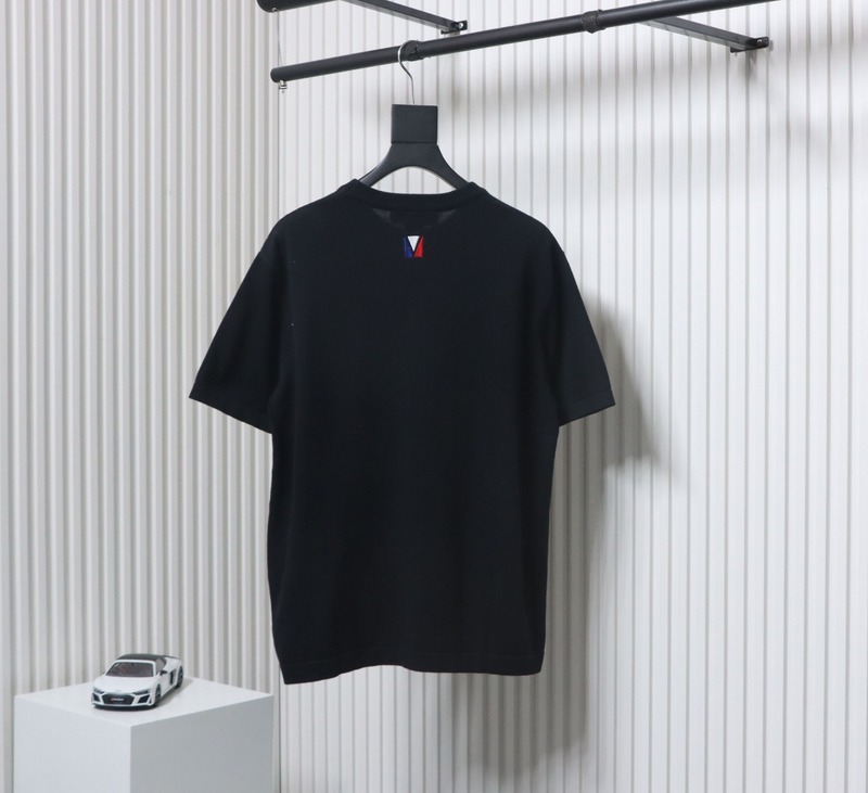 High Quality Batch Louis Vuitton America's Cup series letter logo embroidery hot diamond knitted sweater short sleeves