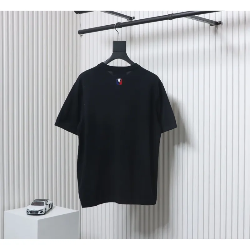High Quality Batch Louis Vuitton America's Cup series letter logo embroidery hot diamond knitted sweater short sleeves