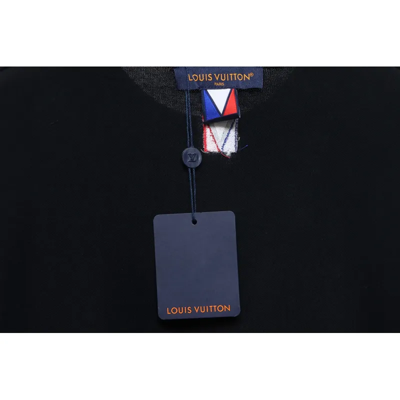 High Quality Batch Louis Vuitton America's Cup series letter logo embroidery hot diamond knitted sweater short sleeves