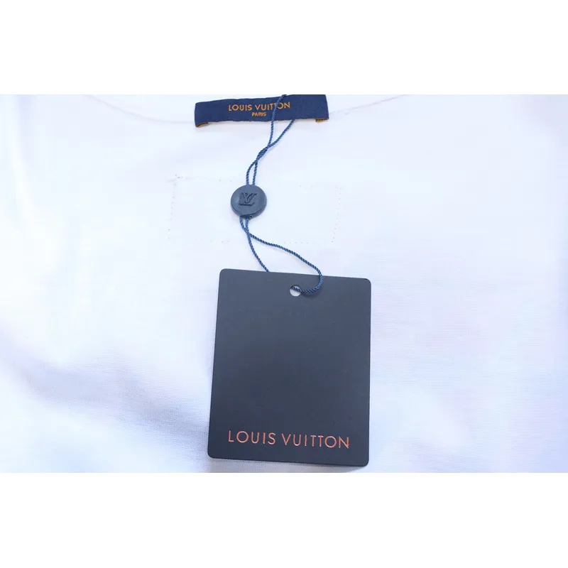 High Quality Batch Louis Vuitton Comic Cartoon Flame Letter Print Short Sleeve White