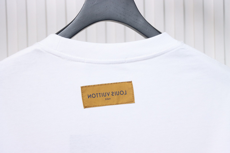 High Quality Batch Louis Vuitton Comic Cartoon Flame Letter Print Short Sleeve White