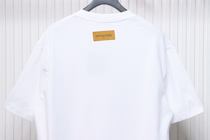 High Quality Batch Louis Vuitton Comic Cartoon Flame Letter Print Short Sleeve White