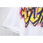 High Quality Batch Louis Vuitton Comic Cartoon Flame Letter Print Short Sleeve White
