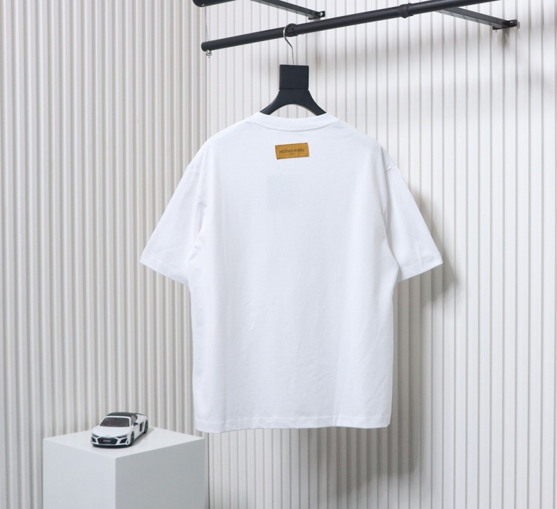 High Quality Batch Louis Vuitton Comic Cartoon Flame Letter Print Short Sleeve White