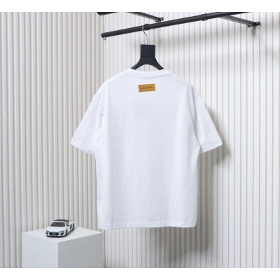 High Quality Batch Louis Vuitton Comic Cartoon Flame Letter Print Short Sleeve White 02