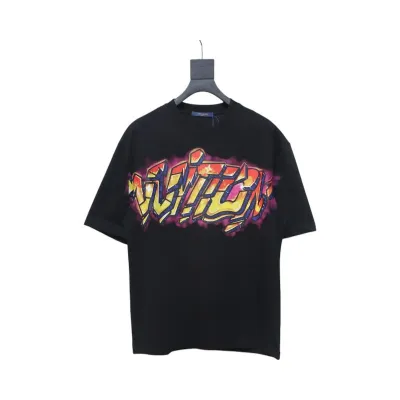 High Quality Batch Louis Vuitton Comic Cartoon Flame Letters Printed Short Sleeve 01