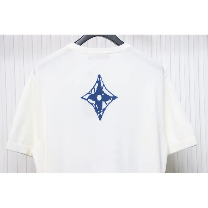 High Quality Batch Louis Vuitton LV Ski Series Jacquard Logo Knitted Short Sleeve T-Shirt