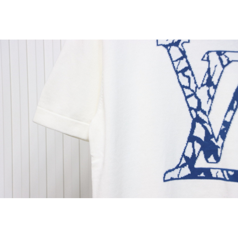 High Quality Batch Louis Vuitton LV Ski Series Jacquard Logo Knitted Short Sleeve T-Shirt