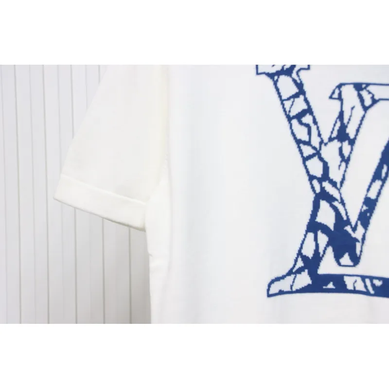 High Quality Batch Louis Vuitton LV Ski Series Jacquard Logo Knitted Short Sleeve T-Shirt