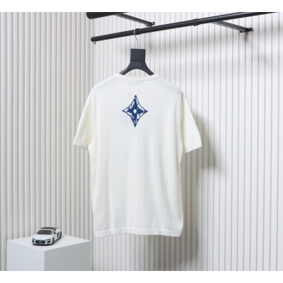 High Quality Batch Louis Vuitton LV Ski Series Jacquard Logo Knitted Short Sleeve T-Shirt 02