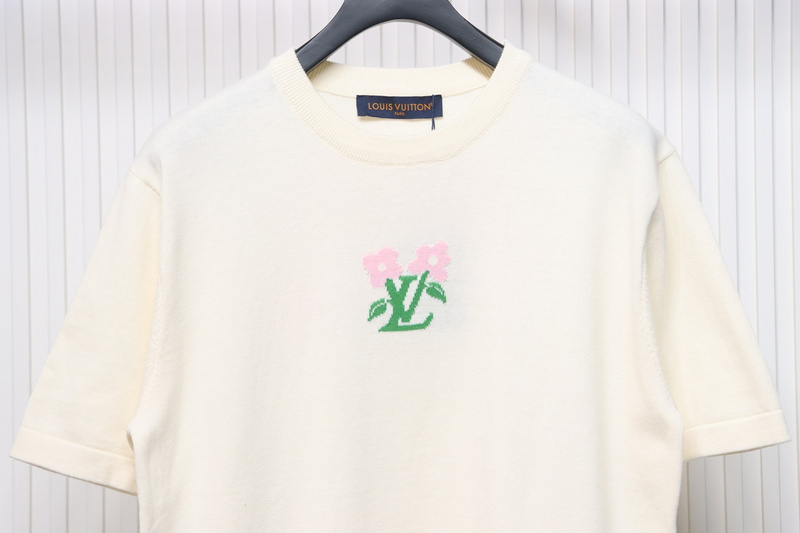 High Quality Batch Louis Vuitton LV Tyler co-branded floral jacquard knitted short-sleeved T-shirt