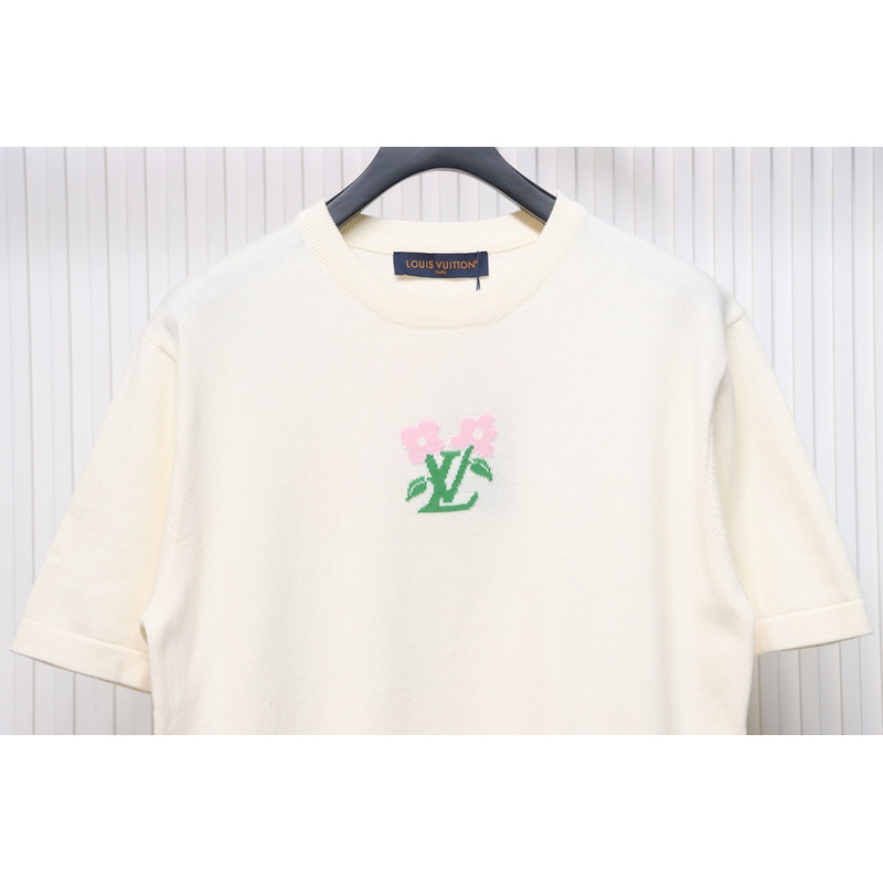 High Quality Batch Louis Vuitton LV Tyler co-branded floral jacquard knitted short-sleeved T-shirt