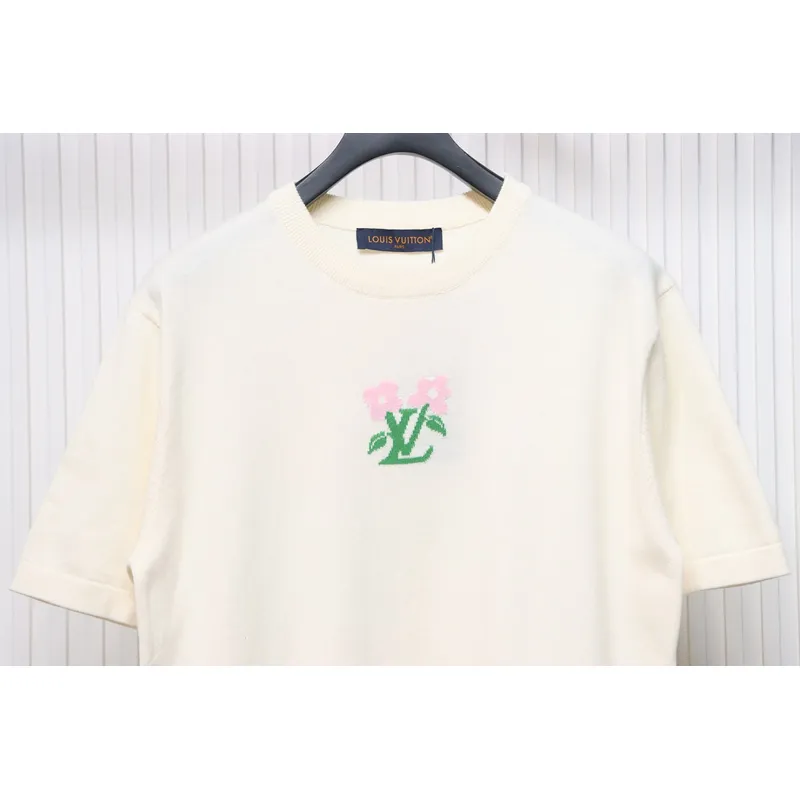 High Quality Batch Louis Vuitton LV Tyler co-branded floral jacquard knitted short-sleeved T-shirt