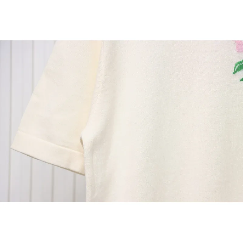 High Quality Batch Louis Vuitton LV Tyler co-branded floral jacquard knitted short-sleeved T-shirt