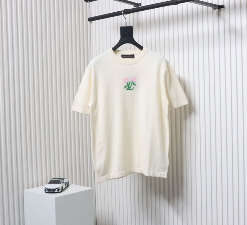 High Quality Batch Louis Vuitton LV Tyler co-branded floral jacquard knitted short-sleeved T-shirt