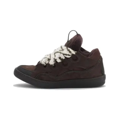 Lanvin Sneakers Calfskin, Polyester in Brown 01