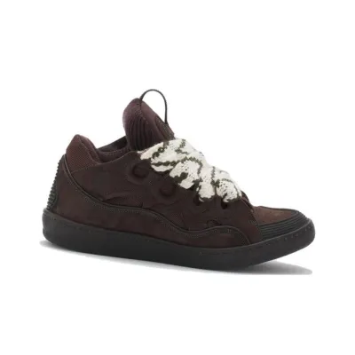 Lanvin Sneakers Calfskin, Polyester in Brown 02