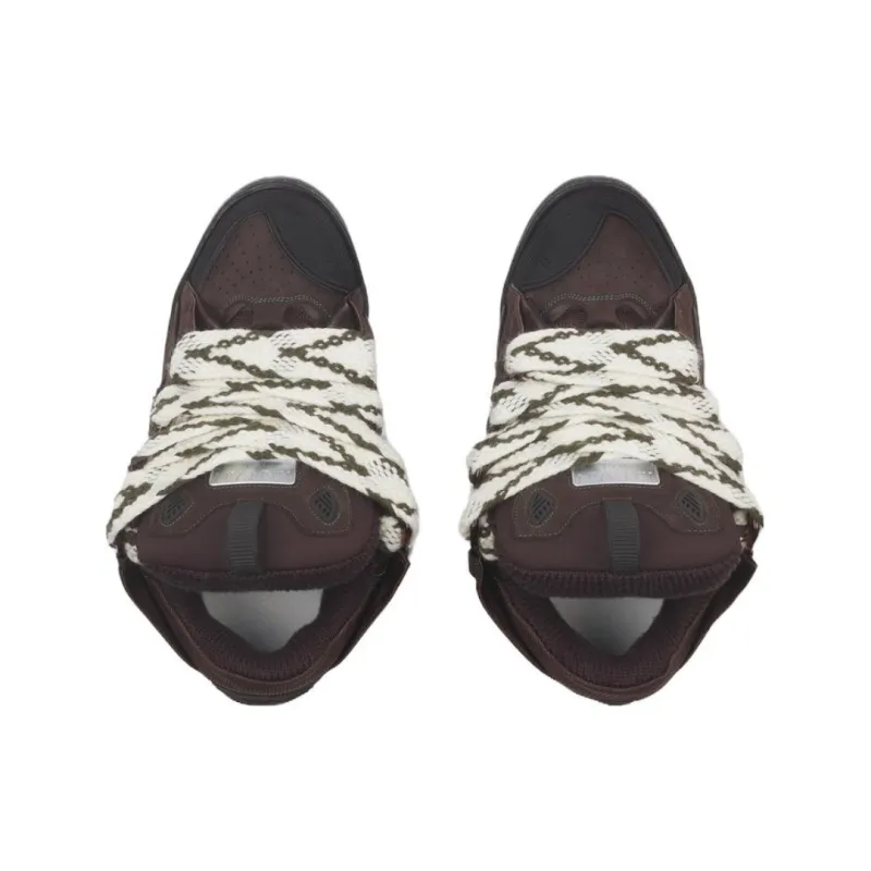 Lanvin Sneakers Calfskin, Polyester in Brown