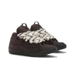 Lanvin Sneakers Calfskin, Polyester in Brown