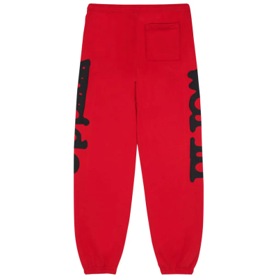 Sp5der Beluga Sweatpants 'Red/Black' 02