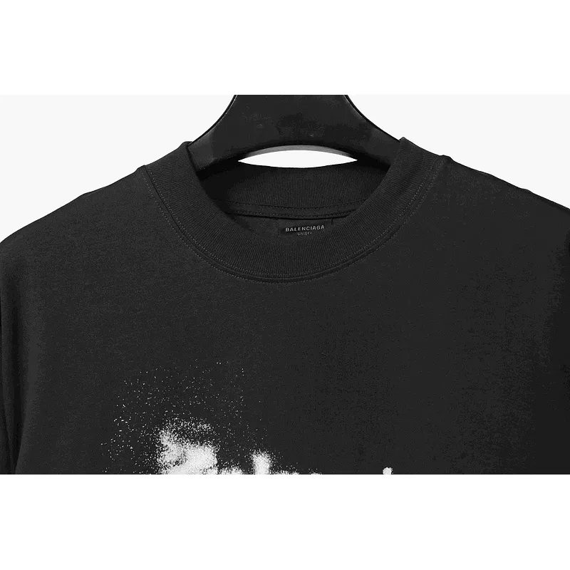 Balenciaga Blurred Coke Printed Short Sleeve Navy